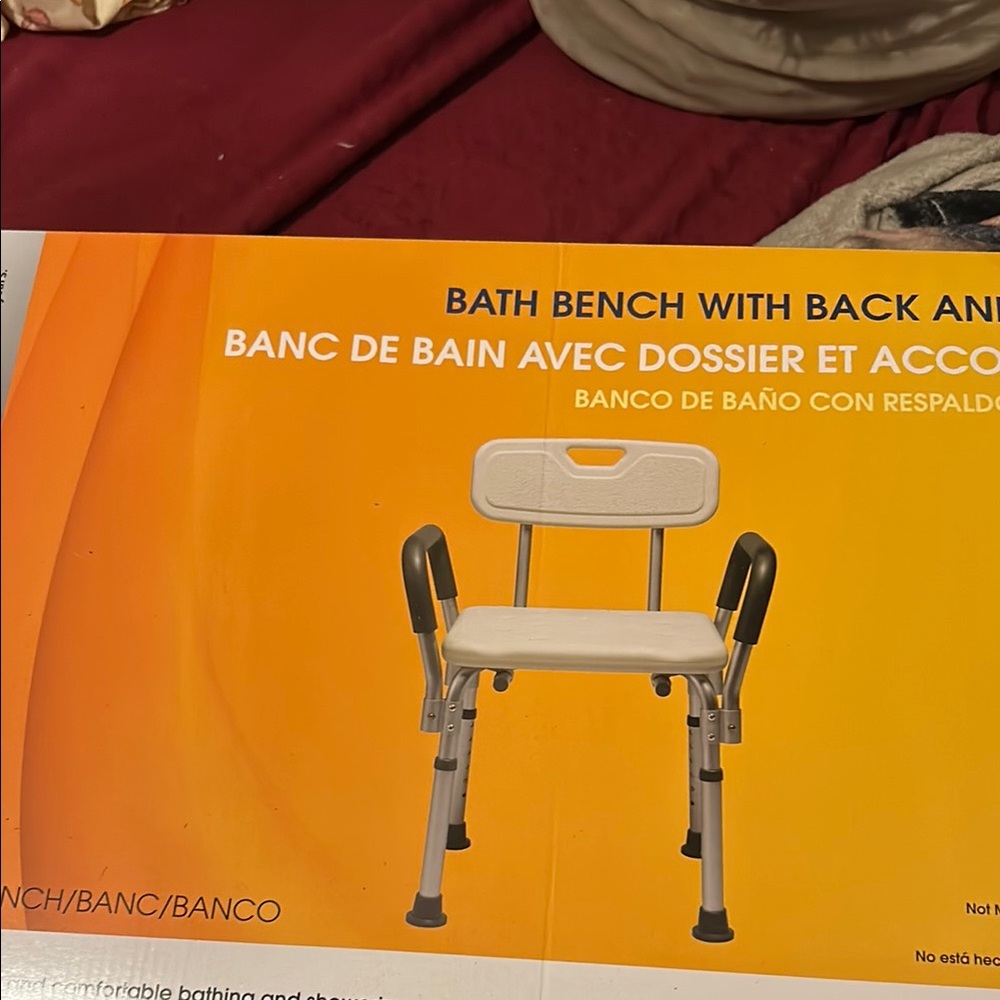 Adjustable Bath Bench with Backrest - Gray